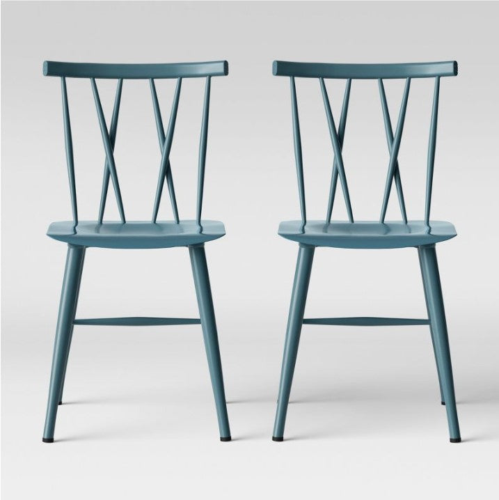 Becket Metal X Back Dining Chair, (Set of 2 )