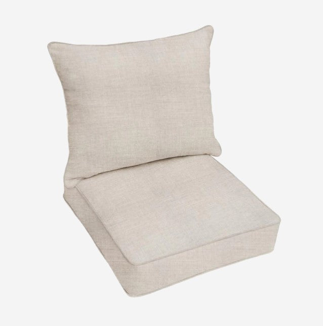 2-Piece Cast Silver Deep Seat Patio Chair Cushion