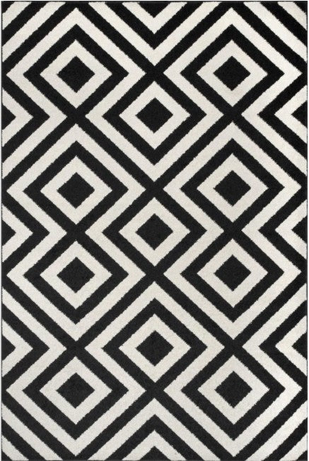 Zadie Geometric Black Area Rug DRug151-B2-S2