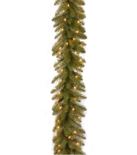 9 ft. Pre-Lit Dunhill Fir Garland with Clear Lights