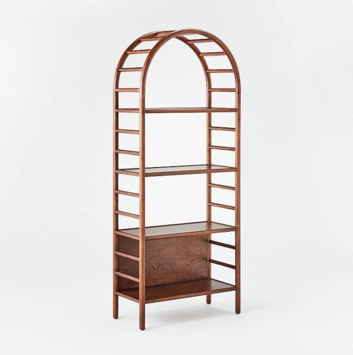 72" Holladay Curved Wooden Bookcase