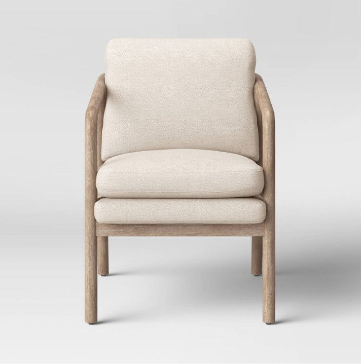 Tufeld Wood Armchair Beige