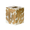 Worlds Away Kleenex Gold, Off white Pattern, 5'' x 5.75'' x 5''