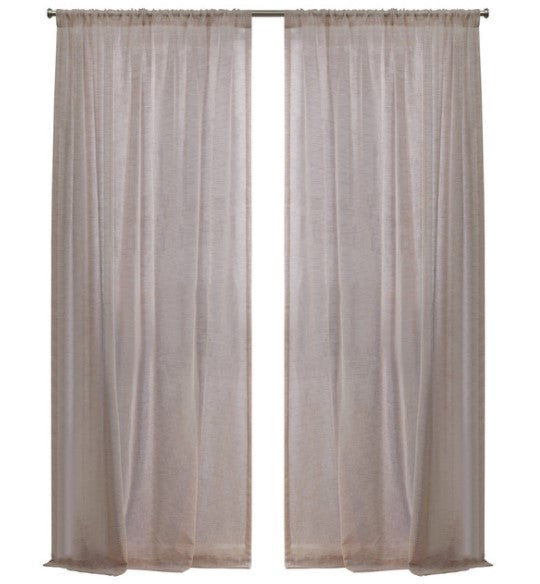 Belfry Sheer Rod Pocket Top Curtain Panels, Set of 2, Blush, 50"x96", B130-DS620
