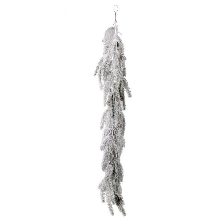 48" FLOCKED WEEPING NOBLE FIR GARLAND