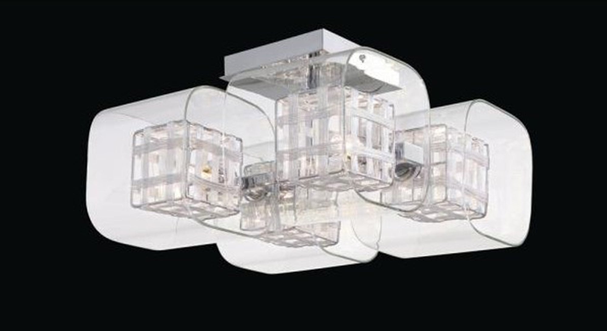 4-Light Chrome  Ceiling Semi-Flush Mount Fixture
