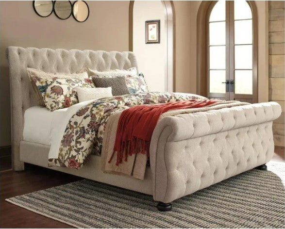 Willenburg Linen Queen Upholstered Sleigh Bed *AS-IS*