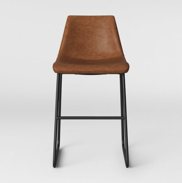 Bowden Upholstered Molded Faux Leather Counter Height Barstool
