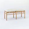 Emery Wood and Upholstered Bench with Straps Natural