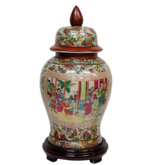 18 in. Porcelain Decorative Vase in Red