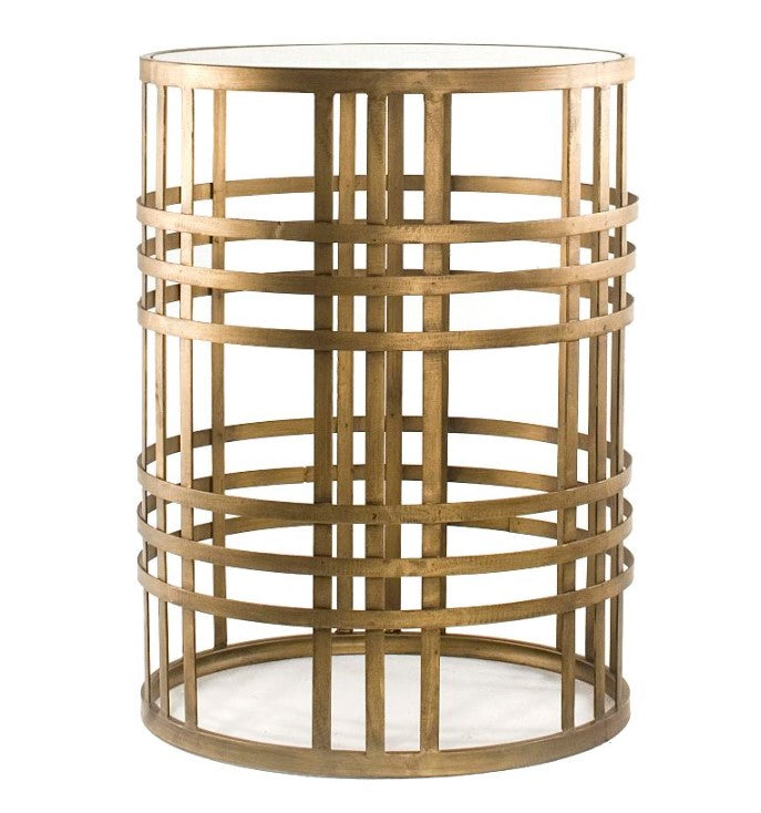 Woven Brass Side Table Brass