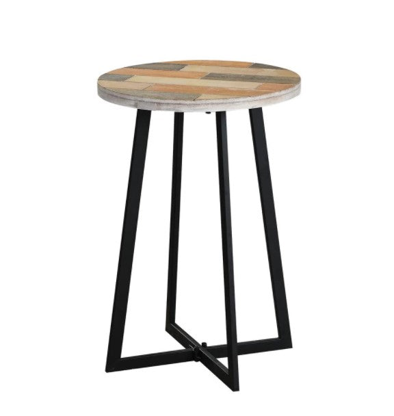 22 in. Miller Weathered Tan Rustic Wood Table EJ834