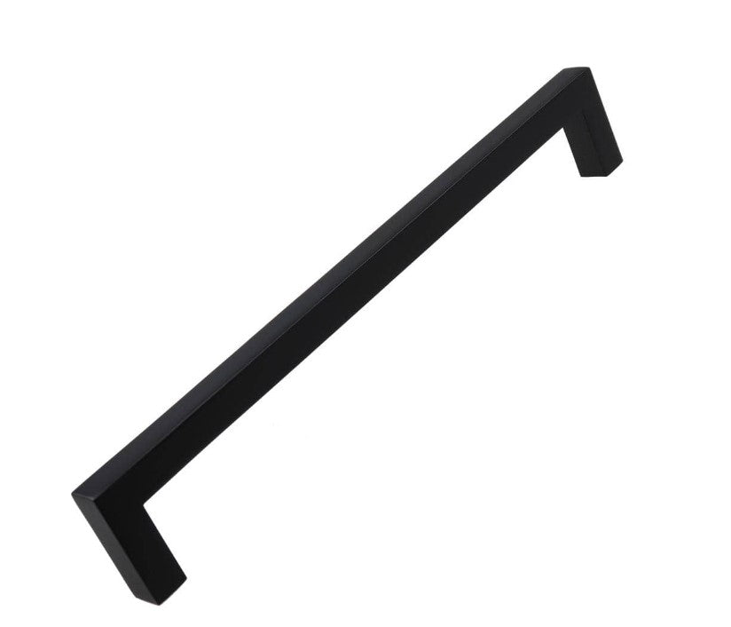 7-9/16 in. Matte Black Solid Square Slim Cabinet Drawer Bar Pulls (10-Pack)