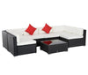 Patio Life Coffee Brown 2-Piece Wicker Patio Conversation Set with Cream White Cushions