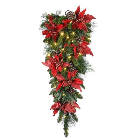 36 in. Artificial Decorative Collection Teardrop with Battery Operated LED Lights