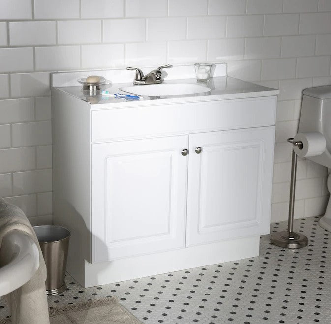 Project Source White Single Sink Bathroom Vanity