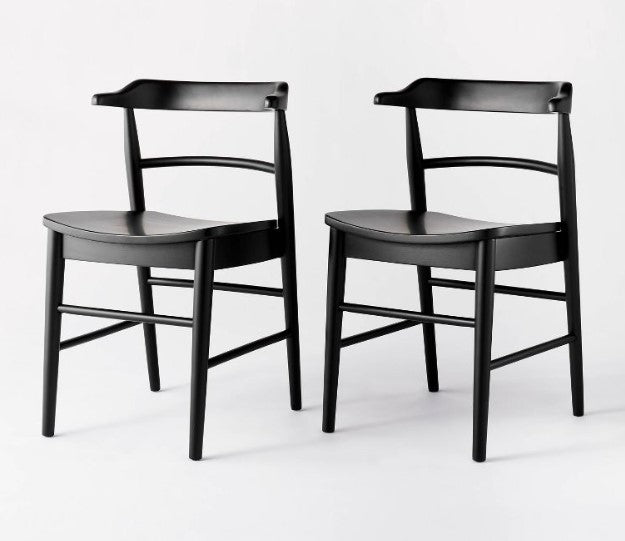 2pk Kaysville Curved Back Wood Dining Chair