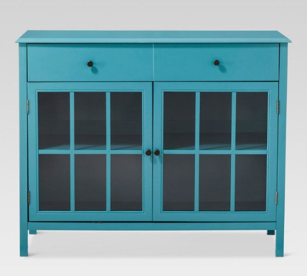 Windham 2 Door Accent Buffet, Cabinet with Shelves - Teal