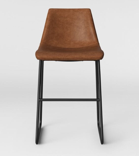 Bowden Upholstered Molded Faux Leather Counter Height Barstool