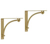8 in. Brushed Brass Steel Modern Streamlined Decorative Shelf Bracket (4-Pack)