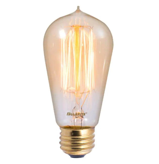 60-Watt ST18 Incandescent Light Bulb Medium Base (E26) Antique Nostalgic Thread 2200K (4-Pack)