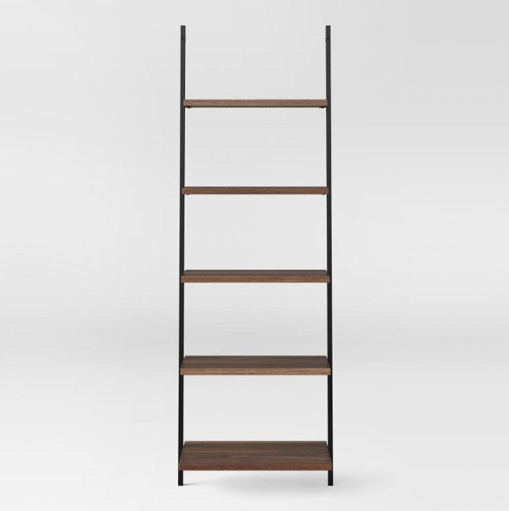 72" Loring 5 Shelf Leaning Bookshelf