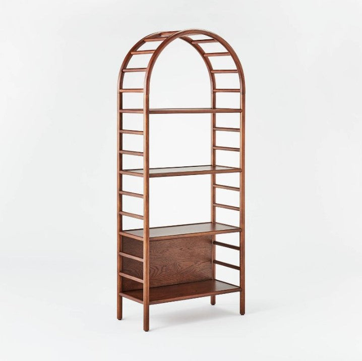 72" Holladay Curved Wooden Bookcase