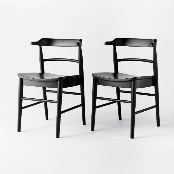 2pk Kaysville Curved Back Wood Dining Chair