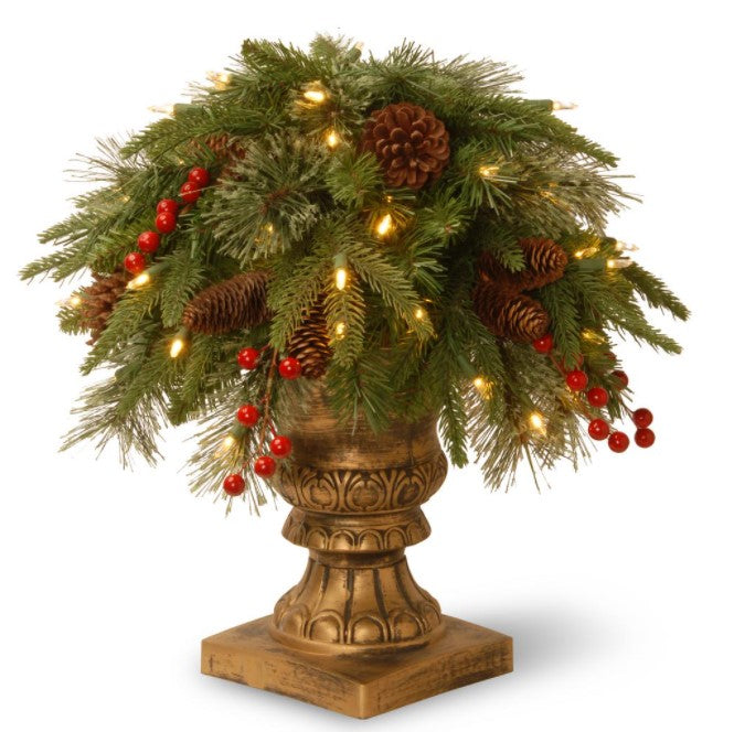 2 ft. Colonial Porch Artificial Bush with Clear Lights (Set of 2) K7521