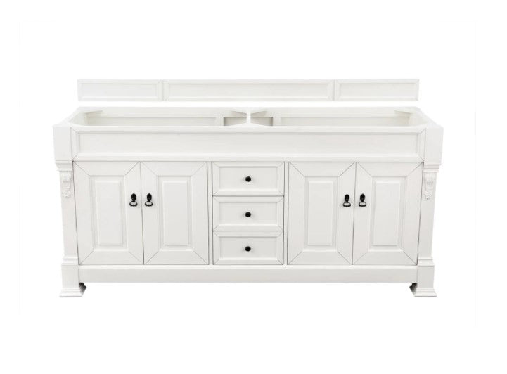 Brookfield 72 in. W Bath Vanity in Bright White with Quartz Vanity Top in Classic White with White Basin pc313