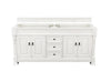 Brookfield 72 in. W Bath Vanity in Bright White with Quartz Vanity Top in Classic White with White Basin pc313