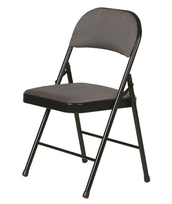 4pk Fabric Padded Folding Chairs Gray