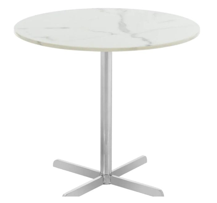 Winnie White Marble and Chrome Side Table K8319