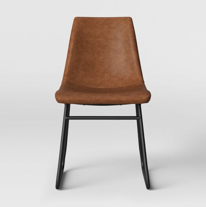 Bowden Faux Leather and Metal Dining Chair, 23.5 Lx 18" W x 33 "H (Set of 2)