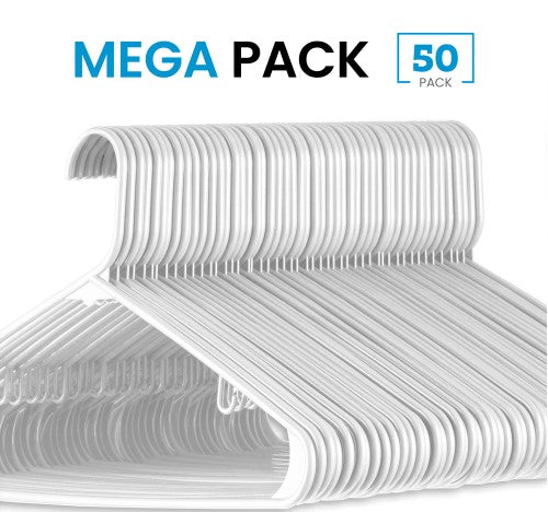 White Standard Plastic Hangers 50-Pack K7547