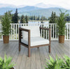 Cushioned Acacia Wood Outdoor Lounge Chair