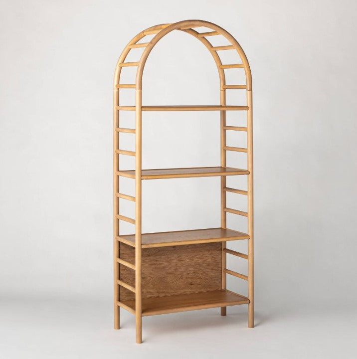 72" Holladay Curved Wooden Bookcase