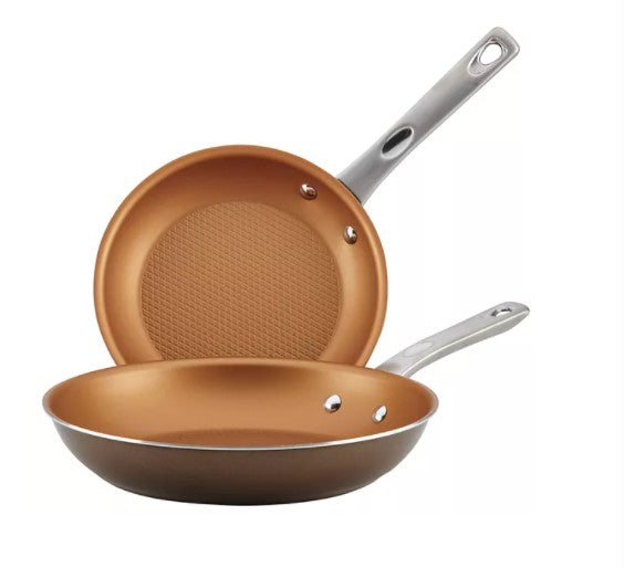 Ayesha Curry Home Collection Porcelain Enamel Nonstick Skillet Twin Pack, B114-DS247