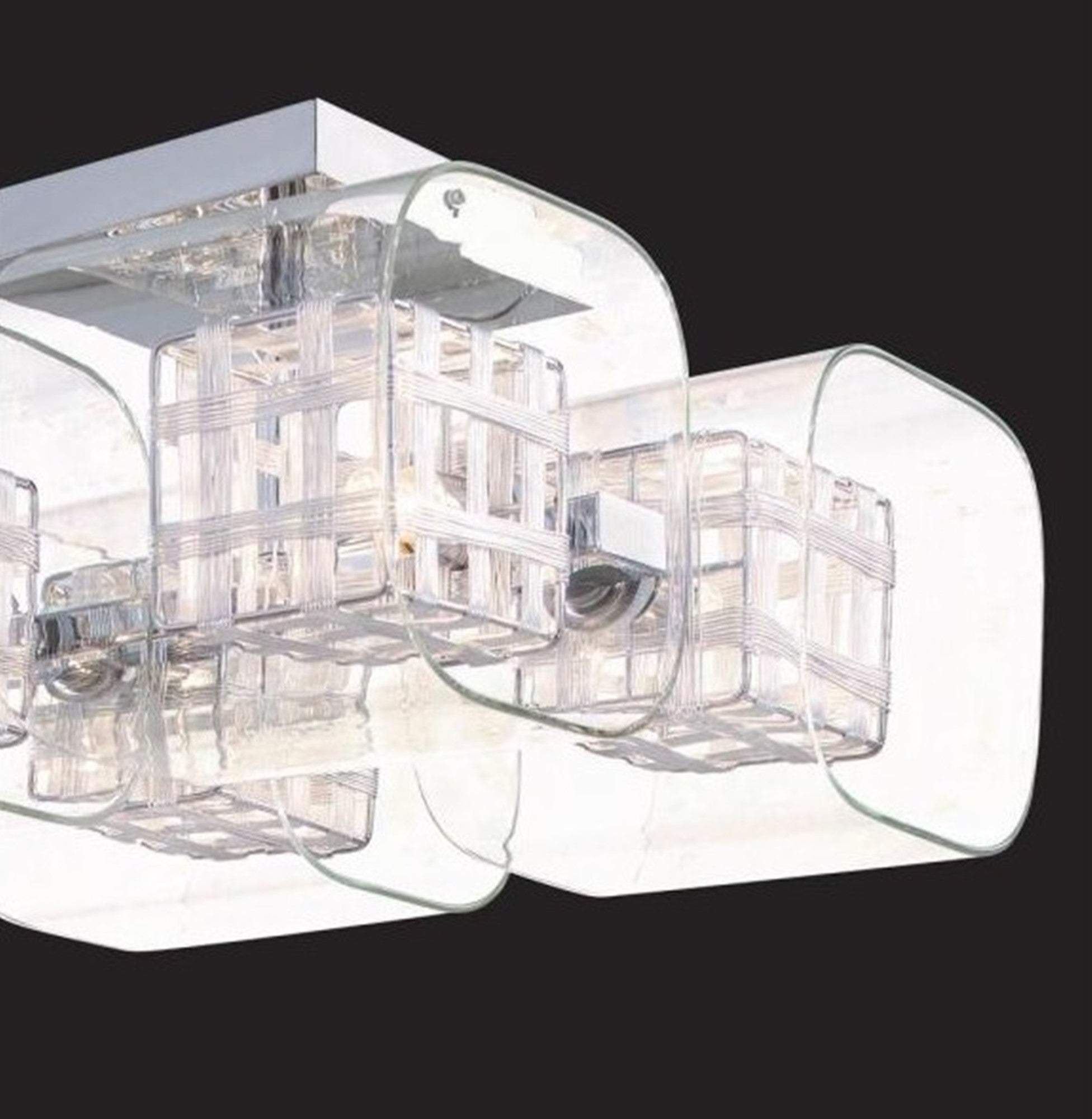 4-Light Chrome  Ceiling Semi-Flush Mount Fixture AH122/AH144/AH181