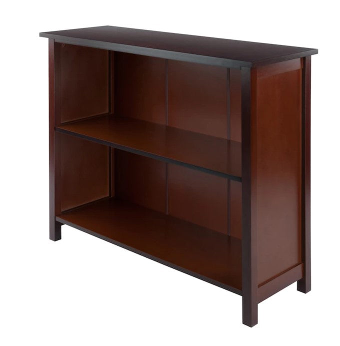 Winsome Wood  Milan Antique Walnut 2-Shelf Bookcase (39-in W x 30-in H x 13-in D)