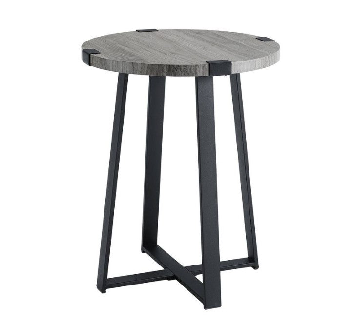 Wrightson Urban Industrial Faux Wrap Leg Round Side Table