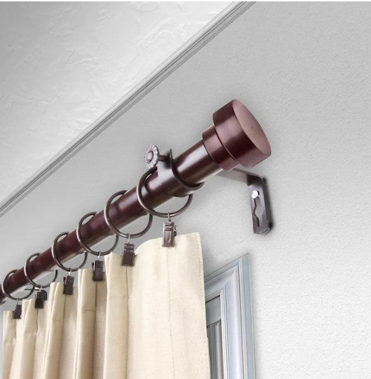 Bonnet 66 in. - 120 in. Curtain Rod in Mahogany, (Set of 3)