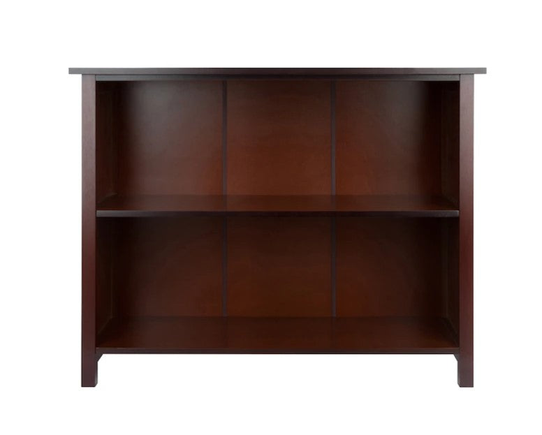 Winsome Wood  Milan Antique Walnut 2-Shelf Bookcase (39-in W x 30-in H x 13-in D)