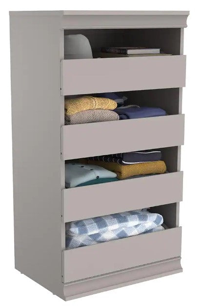 21.39 in. W Smoky Taupe Modular Storage Stackable Unit with 4-Drawers