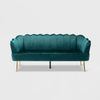 Reitz Modern Glam Velvet Channel Stitch 3 Seater Shell Sofa