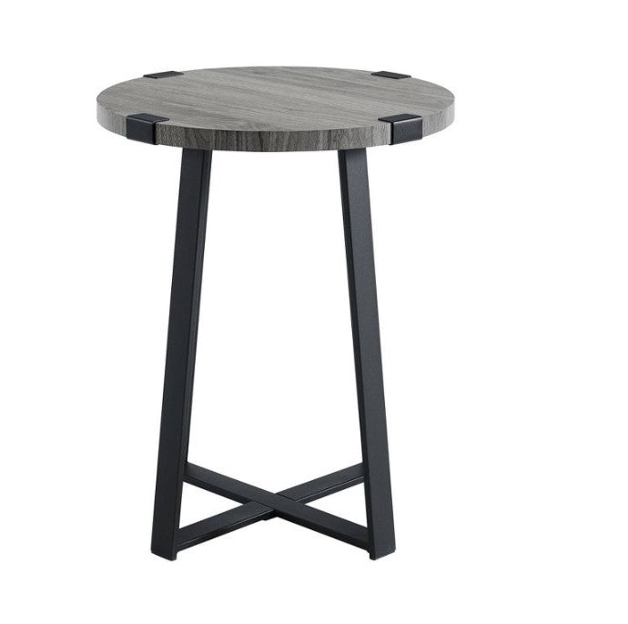 Wrightson Urban Industrial Faux Wrap Leg Round Side Table