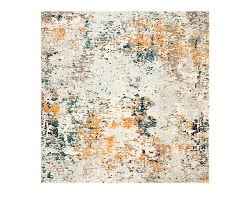 Safavieh  Madison 4 x 4 Gray/Beige Square Indoor Abstract Industrial Area Rug