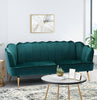 Reitz Modern Glam Velvet Channel Stitch 3 Seater Shell Sofa