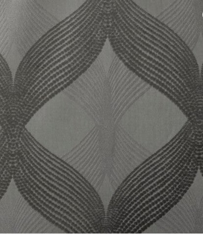 Bentley Ogee Knitted Jacquard Total Blackout Panel in Charcoal, 50×108"