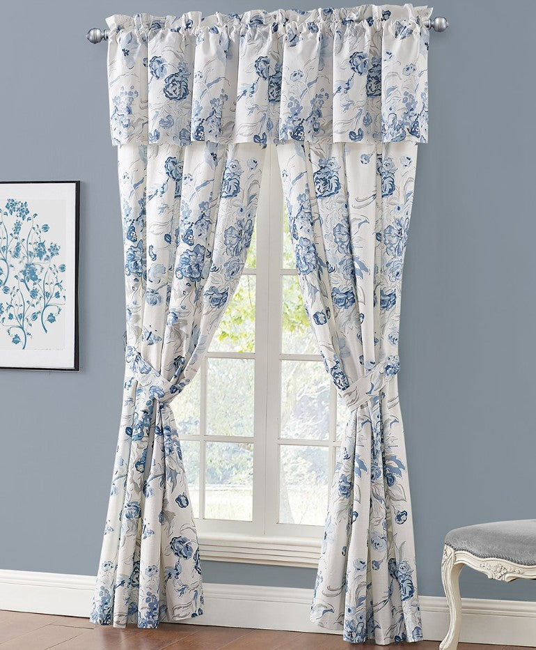 50'' W x 84'' H Blue Floral Ardenelle Curtain Panel Set